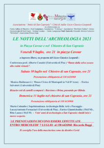 le notti del'archeologia 2021 a San Caprasio